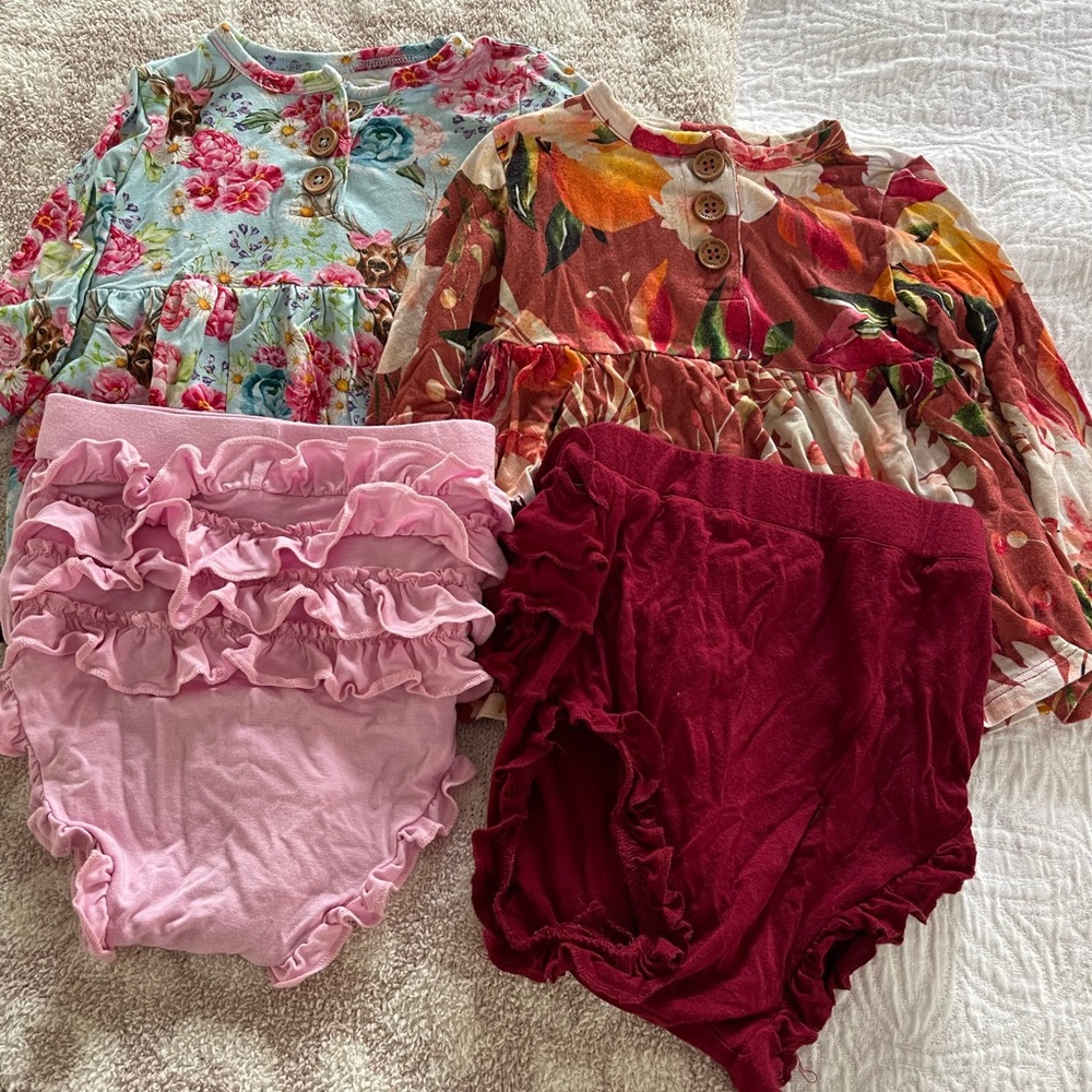 Posh peanut peplum with bloomer sets